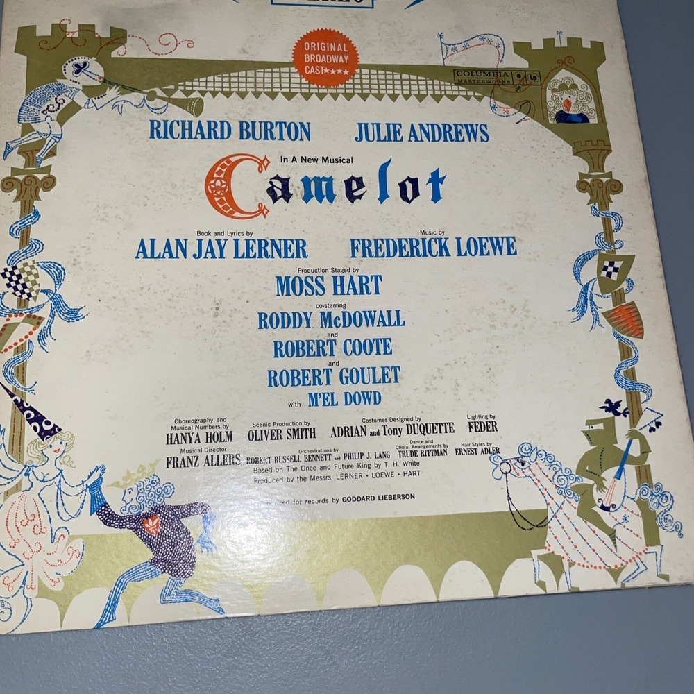 Camelot Original Broadway Cast Recording Columbia Masterworks‎ KOS 2031 Vinyl LP